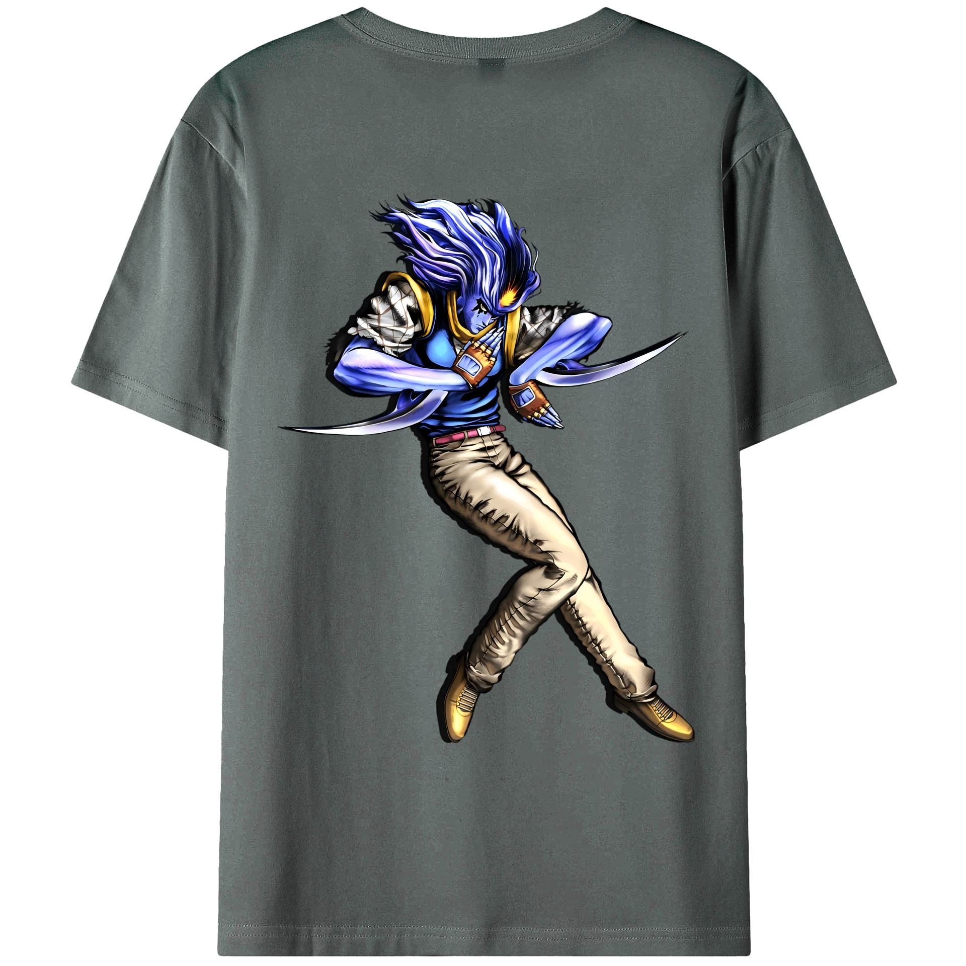 （画像用） ジョジョの奇妙な冒険 JoJo's Bizarre Adventure 綿100％ メンズ半袖Tシャツ（バックプリント） 通気性